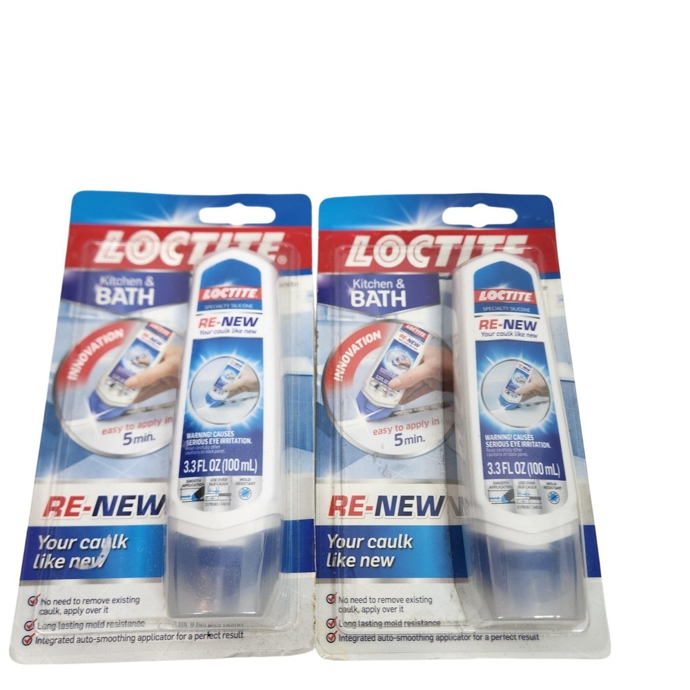 2 Loctite RE-NEW Kitchen & Bath Silicone Caulk Sealant 3.3 Fl Oz Made Germany